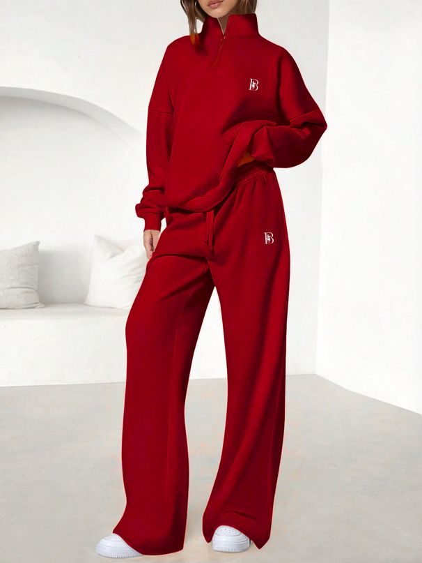 Unisex Printed Hoodie & Wide-Leg Pants Set - Trendy Matching Loungewear For Fall/Winter-3_ecoleips.com