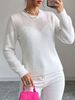 Women Lightweight Breathable Thin Mesh Fuzzy Knit Sweater, Crew Neck Long Sleeve Spliced Heart Hollow Mesh Oversized Loose Soft Casual Knitted Top_ecoleips.com
