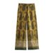 Elegant Satin Print Women's Lounge Set - Long Sleeve Top & Pants - Geometric Pattern - Comfortable Polyester Blend - Fall Fashion_ecoleips.com