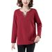 2026 Long-Sleeved T-Shirt For Women With V-Neck, Stylish And Loose. This Is A Base Layer For Middle-Aged And Elderly Wom_ecoleips.com