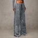 European And American Cross-Border Sequin Fashion Drawstring Slimming New Elastic Straight Export Pants Women's Clothing_ecoleips.com
