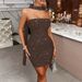 Women's Elegant Strapless Bodycon Maxi Dress European American Style Autumn Winter_ecoleips.com