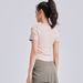 Juyitang Women's Slim Fit One Piece Yoga Suit Sports Fitness Top With Chest Pad Short Sleeve Summer Wrinkle-Resistant Cup_ecoleips.com