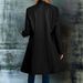 Vintage Black Contrast Collar Faux Leather Jacket Coat For Women, Retro Biker Style Windbreaker, Oversized Fit, Polyester Blend, Streetwear Fashion_ecoleips.com
