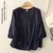 Women's Heavy Duty Embroidered Cardigan Loose Fit V Neck Lantern Sleeve Casual Elegant Fashion Top For Spring/Summer_ecoleips.com