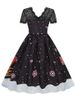 Lace Christmas Dress Women Short Sleeve 50S 60S Vintage Party Costumes Elegant High Waist Xmas Evening Costume Clothes_ecoleips.com