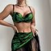 Women's Clothing Three Piece Suit Bikini Tassel Print Swimsuit_ecoleips.com