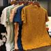 Women's Clothing Stand Collar Pleated One Piece Fold Sun Embossed T Shirt Pullover Solid Color Short Sleeved Top Classic Heavy Embroidery Style_ecoleips.com