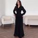 Women's Clothing Women's Chiffon Dress Design Style Black Wine Red Spring Long Sleeve For Formal & Casual For Women_ecoleips.com