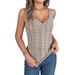 Real Shot Of 2026 Spring/summer European And American Solid Color V-neck Hollowed-out Sleeveless Knit Vacation Tank Top._ecoleips.com