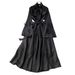 Women's Clothing Three Dimensional Flower V Neck Trumpet Sleeve Dress For Women In Summer With Waist Tightening Satin Slim Long Skirt_ecoleips.com