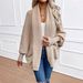 Women's Clothing Plus Size Knit Cardigan For Women - Elegant Long Sleeve Open Front Sweater, Semi-High Neck, Polyester Blend, Casual & Office Wear_ecoleips.com
