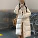 Women's Extra-Long Winter Coat With Polyester Filling, Knee-Length Oversized Hooded Parka, Unisex Loose Fit, Korean Streetwear Style_ecoleips.com
