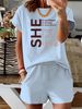 Women’s 2 Piece Outfit Set – Oversized Graphic T-Shirt And Biker Shorts Matching Set, Casual Summer Lounge Tracksuit For Daily Wear-348_ecoleips.com