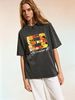 Women’s Loose Fit Vintage Washed Tee, Oversized Casual Streetwear Top For Everyday Fashion_ecoleips.com