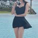 Women's Clothing Solid Color Swimsuit Little Black Dress Conservative Style Covers Tummy Slimming Flat Leg Pants Professional_ecoleips.com