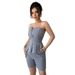 Elegant Minimalist Strapless Shorts Set For Women High End Full Length Pants Autumn/Winter Polyester_ecoleips.com