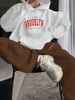Women's Casual Loose Sportswear Set European American Style Letter Print Sweatshirt Hooded Sweatpant_ecoleips.com