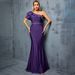 Women's Stylish One-Shoulder Mermaid Evening Dress Flattering Ruffled Hem for Parties And Dances_ecoleips.com