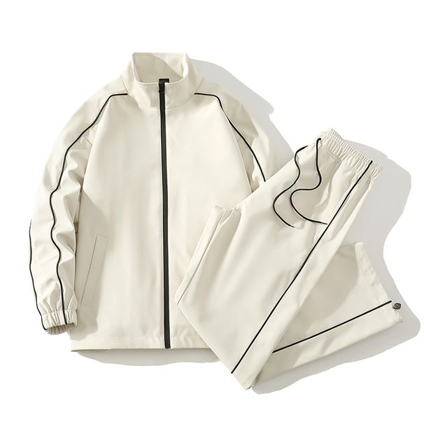 Women's Clothing Men And Women Autumn Couple Suits Men And Women Tops Windproof Jacket Straight Casual Pants Jacket Suit_ecoleips.com