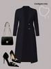 Women's Clothing Elegant Solid Color Long Sleeved Cardigan Top Autumn Winter New Coat_ecoleips.com