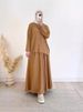 Verve 2025 Spring Women's Muslim Clothing Set Loose Long Sleeve Shirt And Skirt_ecoleips.com