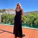 Elegant V-Neck Backless Lace Slit Dress Adjustable Straps Flowy Feminine Women's Clothing Set Red White Black S-2XL_ecoleips.com