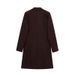 Loose Shoulder Pads Straight Long Woolen Coat Tall Coat_ecoleips.com