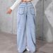 High Waist Straight Leg Jeans For Women - Summer Stretch Denim Pants With Relaxed Fit & Distressed Details_ecoleips.com