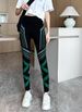 Slimming Striped Leggings For Women - High Waist Yoga Pants With Tummy Control, Casual Athletic Joggers (Thin & Fleece Lined Options)_ecoleips.com