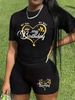 Summer Women's Casual Fashion Birthday Heart Graphic Print Loose T-shirt Shorts Two-piece Set Sportswear Suitable For Daily Wear-150_ecoleips.com