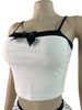 Women's Bow Tie Camisole Top And Printed Lace Capri Pants Set Lounge And Streetwear Outfit_ecoleips.com