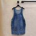 Retro Denim Pinafore Dress – High Waist Adjustable Straps & Side Zipper Detail (S-Xxl) | Vintage Blue Wash | Casual Jumper Dress_ecoleips.com