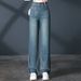 High-waisted Narrow-fit Denim Wide-leg Pants For Tall Women, 2026 Spring New Style, Slimming Straight-leg Pants,_ecoleips.com