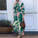 Muslim Women's Fashion Floral Print Two-Piece Spring And Autumn Clothing Retro Long Shirt Wide-Leg Pants Set_ecoleips.com