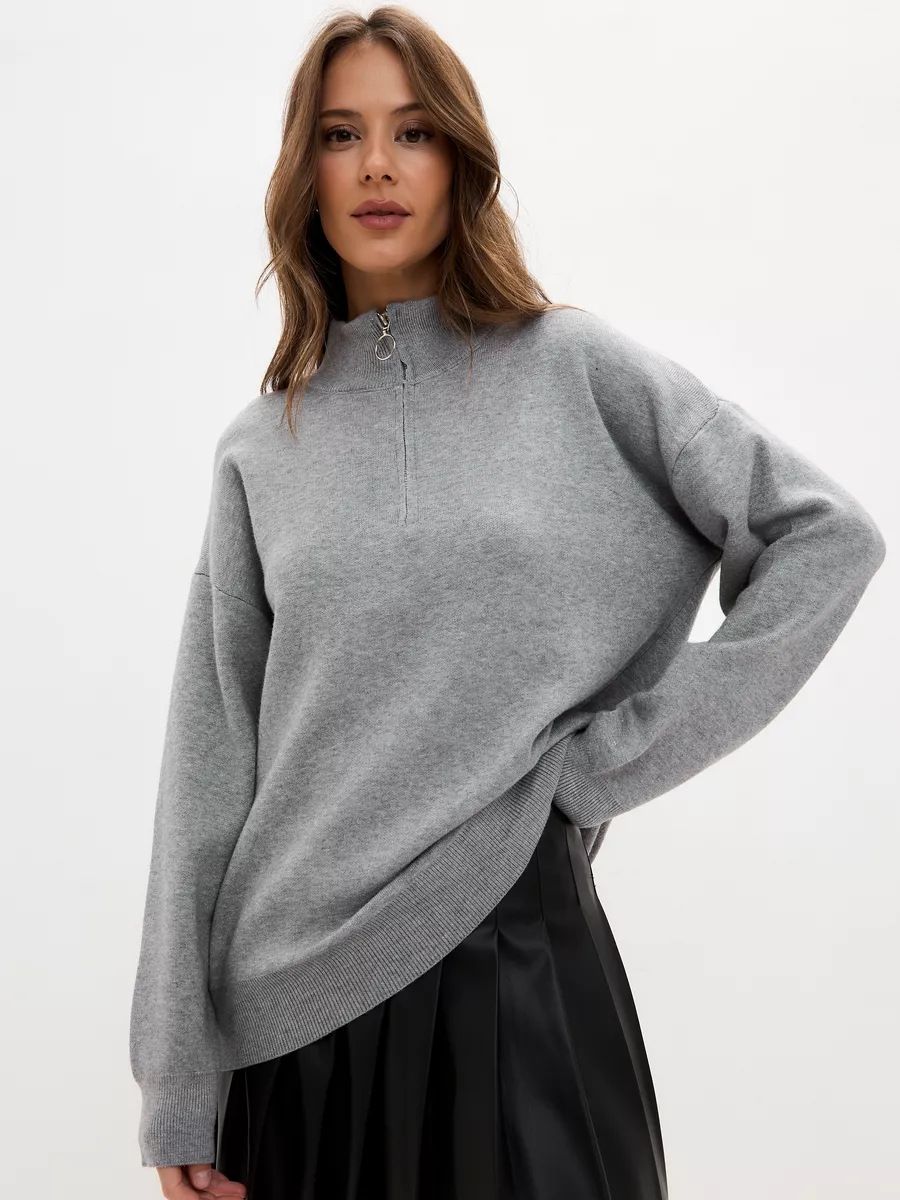 Women's Stylish Zip-Up Knit Sweater Long Sleeve Casual Pullover For Autumn Winter Fashion_ecoleips.com