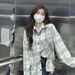 Checkered For Women Spring Autumn New Korean Version Cardigan Jacket With Loose Versatile Temperament, Small And_ecoleips.com