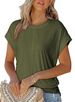 Verve 2025 Women's Round Neck Short Sleeve Casual T-Shirt With Raglan Sleeves And Elastic Waistband_ecoleips.com