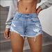 Aria Basics Aria Basics Cross-border European And American Denim Light-colored Jeans, Raw Edge High-waisted Shorts, Summer Hot Girl_ecoleips.com