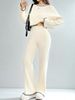 Women's Knitwear Set 2025 - Long Sleeve Top & High Waist Wide Leg Pants Two-Piece Outfit For Casual & Office Wear_ecoleips.com