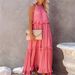 Women's Ruffled Flowy A-Line Maxi Dress – Casual Beach Resort Gown For Summer 2026_ecoleips.com