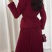 In Stock Cross-Border European And American Foreign Trade Women's Clothing 2024 Autumn New Button Blazer Pleated Skirt_ecoleips.com