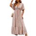 Women's High Waist Slimming Maxi Dress – Paisley Print With Elegant Office Casual Style For Fall 2026_ecoleips.com