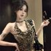 American-style Leopard Print Halter Neck Camisole For Women, Summer Thai-style Sexy Low-cut Tube Top_ecoleips.com