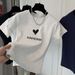 Women's Cotton Short Sleeve T-Shirt Slimming Versatile Top Short Fit Age Reducing Base Layer for Stylish Casual Wear_ecoleips.com