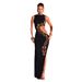 Summer Women's Sleeveless Slim Fit Long Dress American Style Sexy Hollow Gown With Slit Casual English Style Dress_ecoleips.com