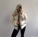Women’s Faux Fur Biker Jacket – Stylish PU Leather Coat With Metal Accents, Streetwear Essential (XS-L, White)_ecoleips.com