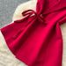 Women's Clothing Elegant Red Ribbon Slimming Dress For Women Sophisticated High-End Tailored Collar Spring Commuting Stylish Set_ecoleips.com