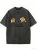 Retro Street Style Oversized Tee, Vintage Washed Unisex T-Shirt For Comfortable Everyday Wear_ecoleips.com