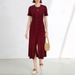 Women's Clothing Women's Style Knit Dress High End Hollowed Out Lace Sleeve Slim Fit Slit For Formal & Casual For Women_ecoleips.com